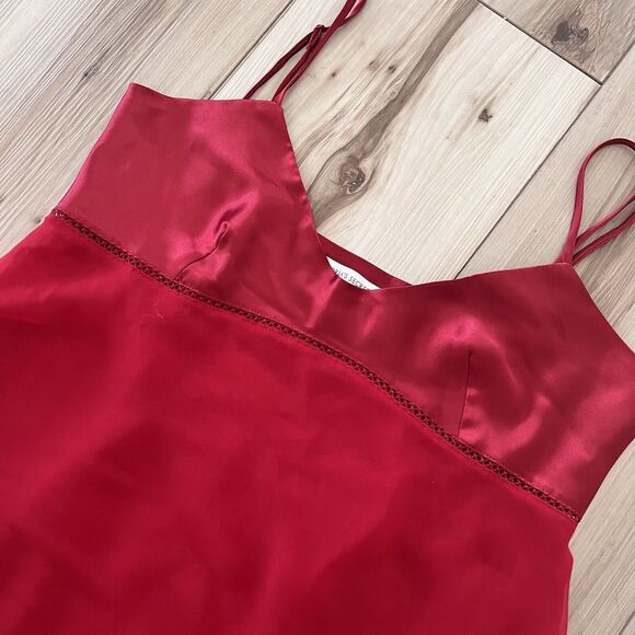 Victoria's Secret Sheer Red Chiffon & Satin Babydoll Negligee Chemise Size L - Picture 4 of 7